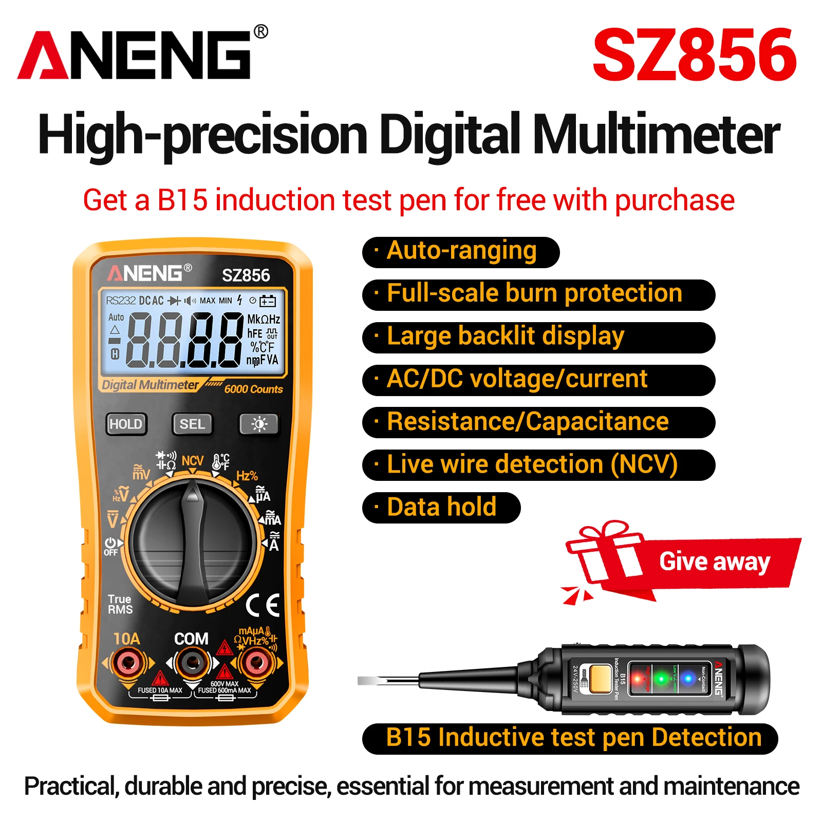 Diy Electronics Table - ANENG SZ856 intelligente multimeter voor elektriciens,