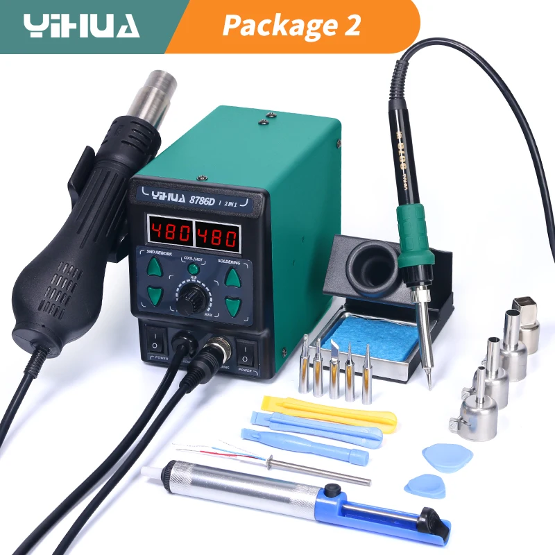 Smd Solder Paste - YIHUA 8786D Soldeerbout Hot Air Soldeerstation