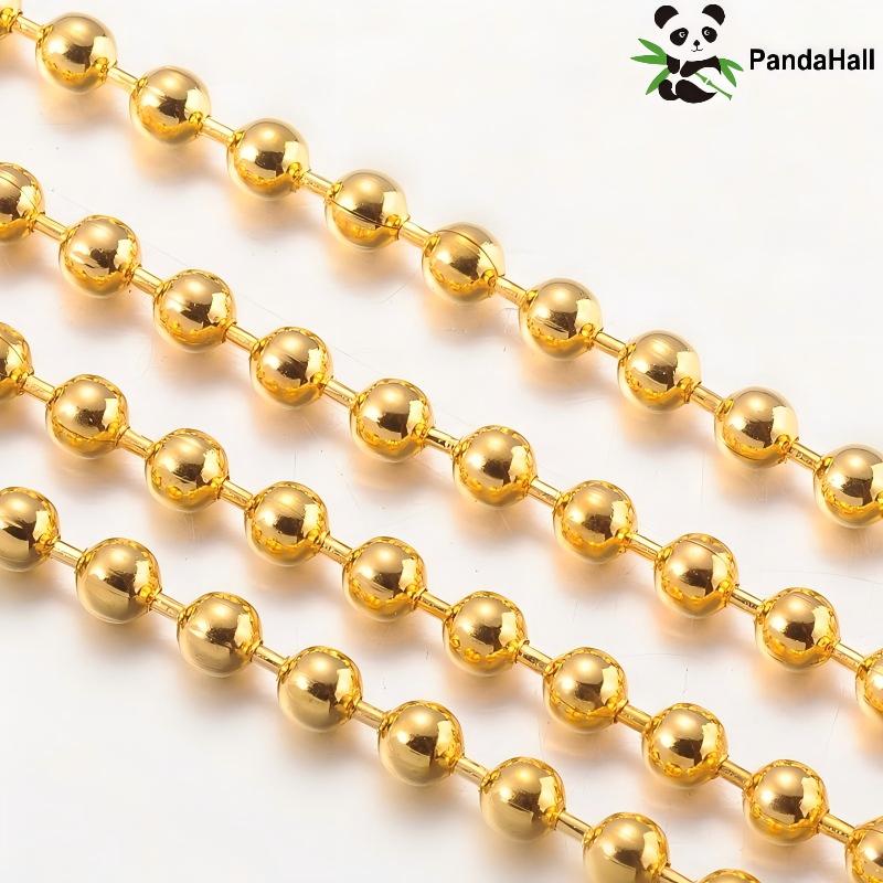 Diy Electronics Tools - PandaHall 50m/Rol Gesoldeerde IJzeren Kogelketting, Goudkleurig