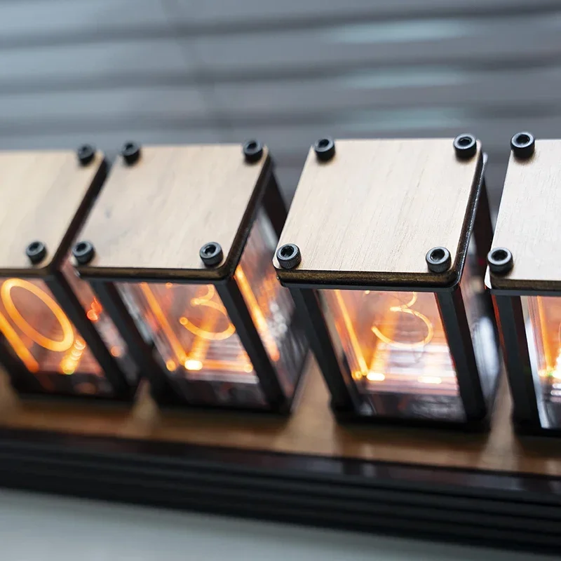 Diy Electronics Table - Luxe Nixie Glow Tube Klok Houten