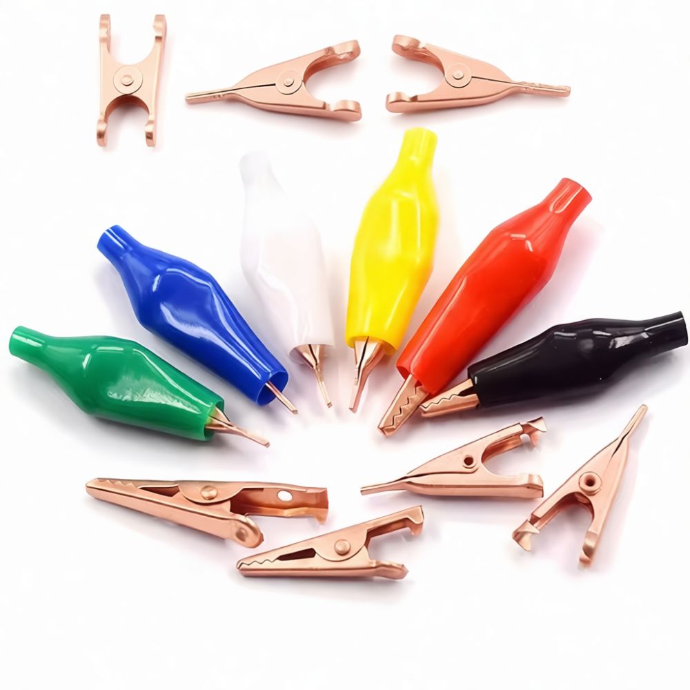 Crocodile Clip Set - Duurzame set van zuivere koperen krokodillenklemmen,