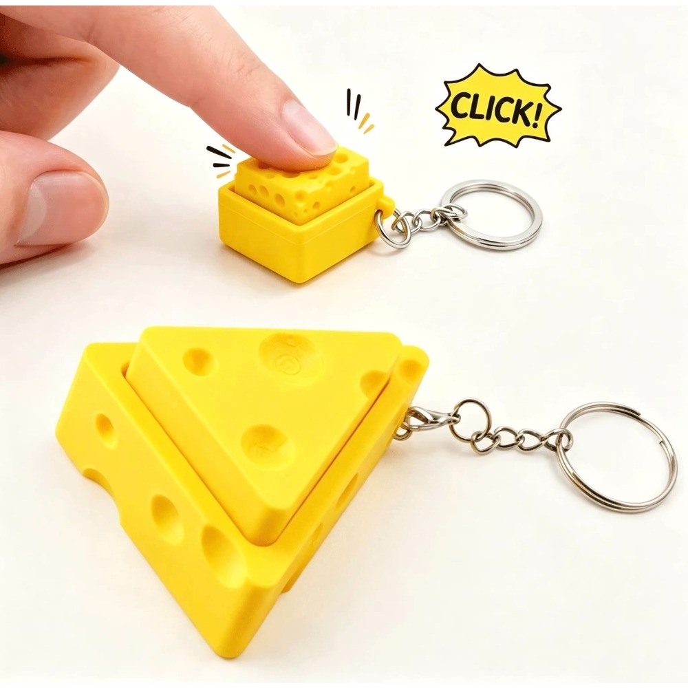 Nieuwe Kaas Fidget Sleutelhang - Push Button Tactile recensie en prijs