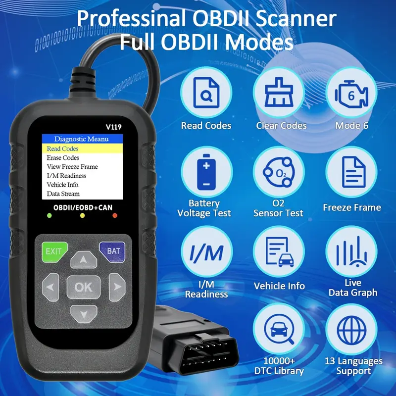 V119 OBD2 Scanner Codelezer US - Logic Analyzer Usb recensie en prijs