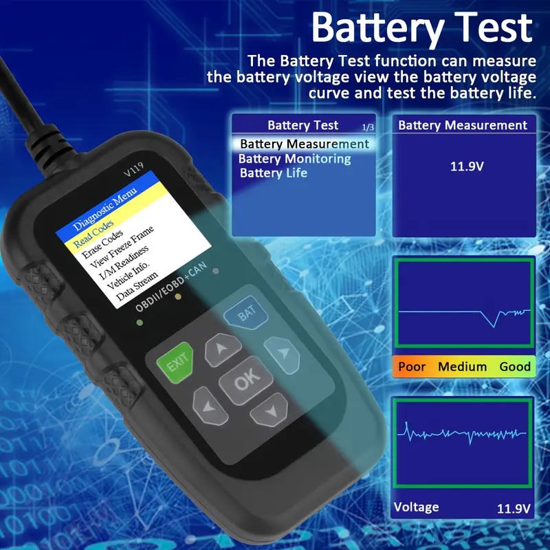 V119 OBD2 Scanner Codelezer US - Logic Analyzer Usb recensie en prijs